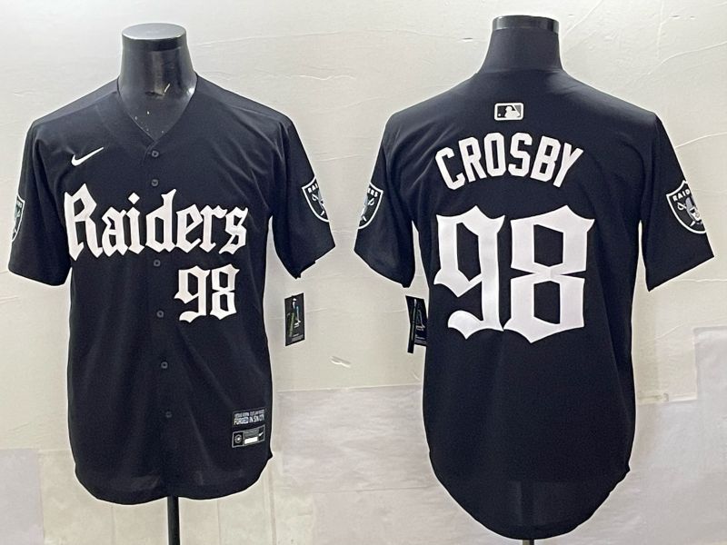 Men 2025 Oakland Raiders #98 Crosby Black 6th generation Joint Name Nike Limited NFL Jersey style 05